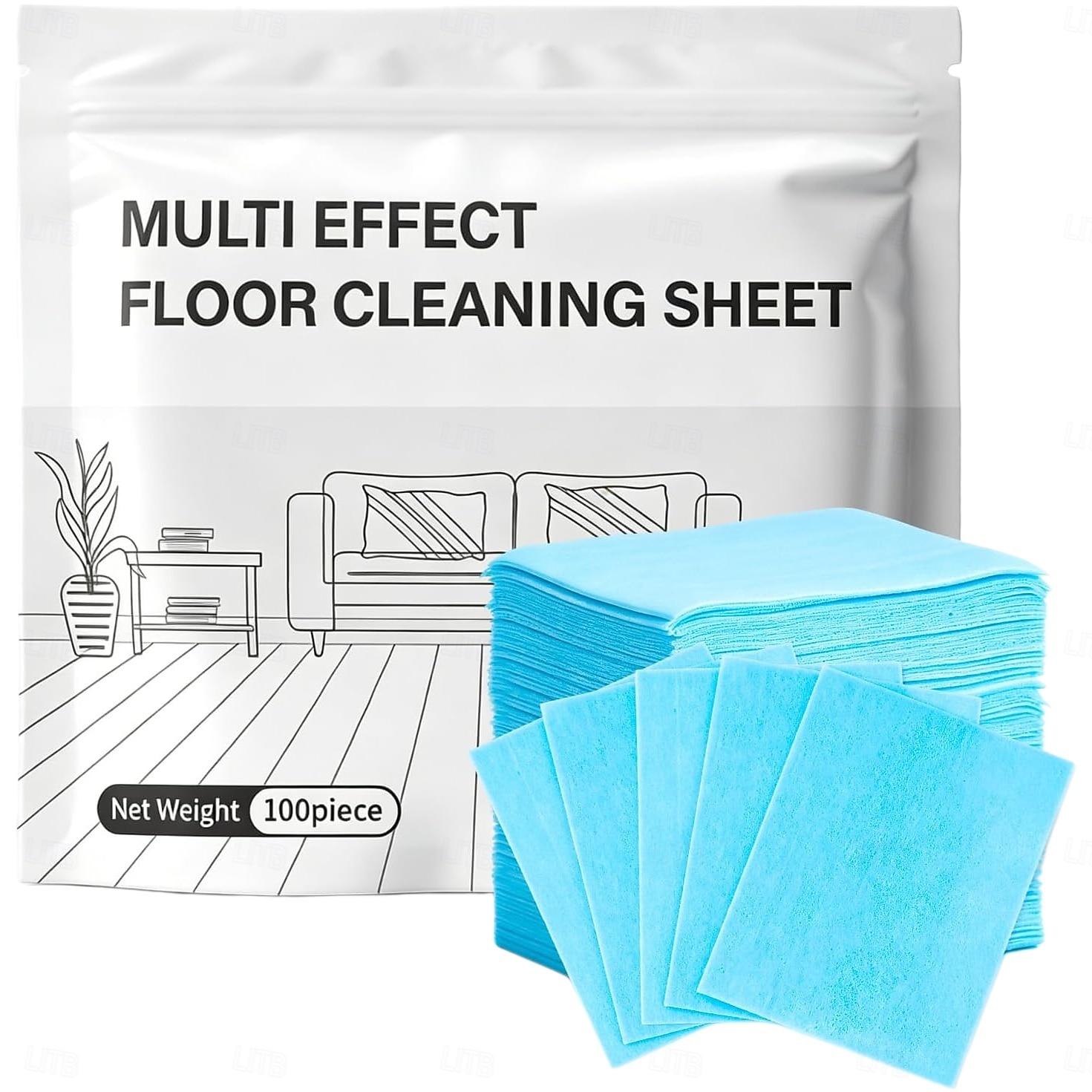 100 Pieces Multi-Effect Floor Cleaning Sheets, Dissolvable Concentrated Mopping Slices for Deep Cleaning, Quick Drying & Streak-Free Floor Cleaner for Hardwood, Tile, Marble, Laminate 2026 - $12.99 –P1