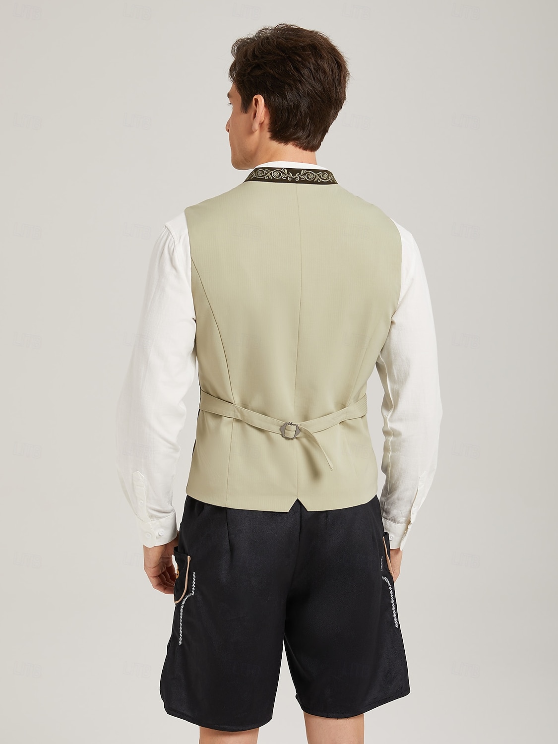 Oktoberfest Chaleco tradicional Chaleco tradicional bávaro Bordado Terciopelo Escote Chino Collar mandarín Alemán alpino Herencia prados Hombre Carnaval Festival de Cerveza Paño de estilo tradicional 2026 - $80.99 –P2
