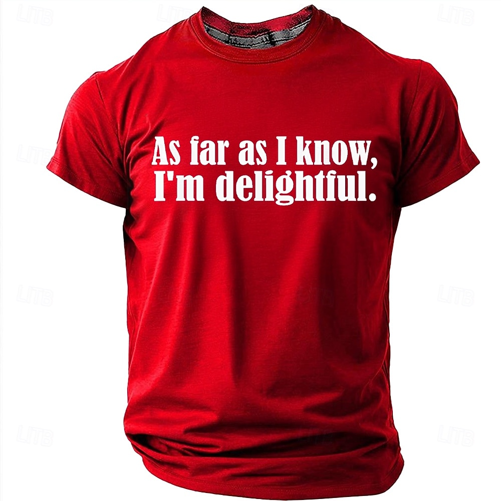 Mens As Far As I Know Im Delightful Sarcastic Funny Slogan Product T Shirt Graphic Regular Fit Casual Daily Wear Designer Clothing Apparel S M L XL XXL XXXL 2026 - $9.49 –P1