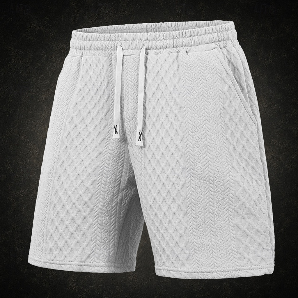 Hombre Pantalón corto Pantalones cortos de verano Pantalones cortos casuales Jacquard Con Texturas Plano Comodidad Transpirable Sobre la Rodilla Casual Exterior Playa Vacaciones Moda Blanco Caqui 2026 - $21.99 –P1