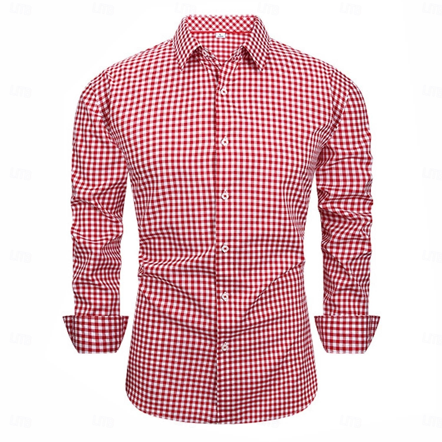 Oktoberfest Koszula Czerwona kratka Gingham bawarski Niemiecki Alpejski Łąki Męskie Karnawał Impreza Festiwal Piwa Tkanina w stylu tradycyjnym 2026 - $29.99 –P1