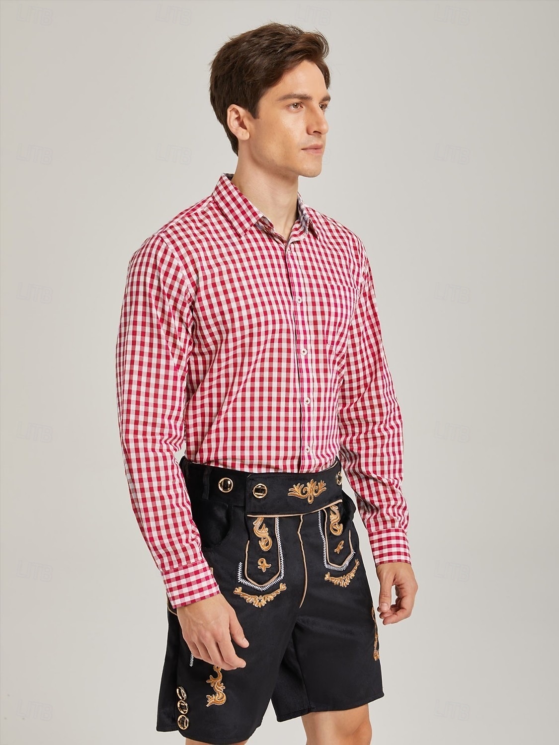 Oktoberfest Lederhosen Set Shirt Tyrolean Hat Knee Length Embroidered German Alpine Heritage Wiesn Men's Carnival Party Beer Festival Traditional Style Cloth 2026 - $69.99 –P9