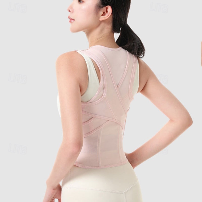 Corrector de postura elegante para mujer - chaleco invisible rosa de soporte para la espalda - ajustado &enderezador de hombros transpirable para una postura segura 2026 - $19.49 –P1