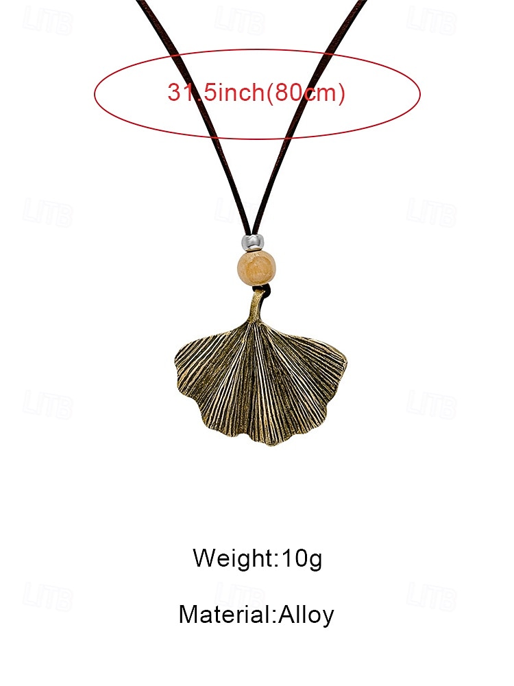 Women's Boho Wooden Pendant Necklace Vintage Alloy Statement Jewelry Handmade Nature Inspired Long Cord Necklace Ethnic Artisan Fashion Accessories for Vacation Daily Wear Festival Gift 2026 - $7.99 –P10