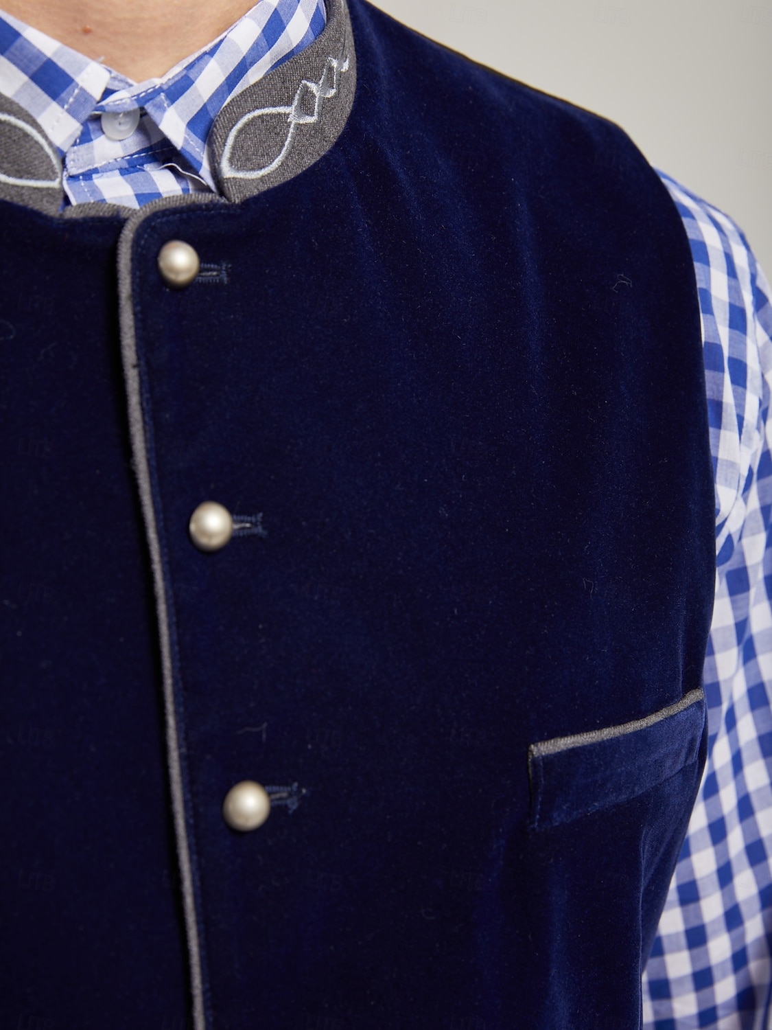 Oktoberfest Trachten Waistcoat Traditional Bavarian Vest Embroidery Velvet Stand Collar Mandarin Collar German Alpine Heritage Wiesn Men's Carnival Beer Festival Traditional Style Cloth 2026 - $69.99 –P4