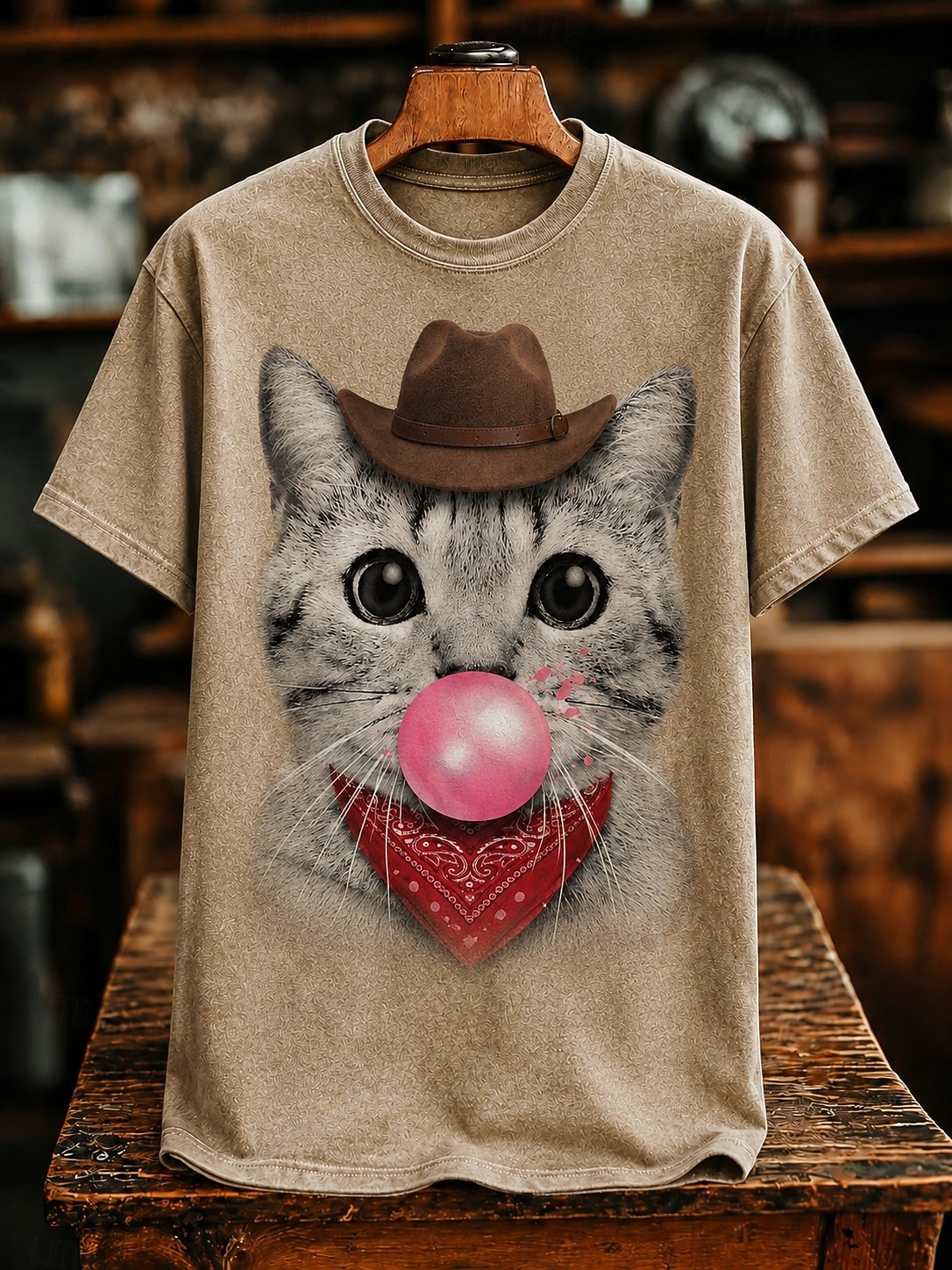 Women's Western Boho T Shirt Print Graphic Animal Cat Vintage Stylish Classic Short Sleeve Crew Neck Round Neck Regular Tops Casual Daily Weekend Khaki Light Brown Sky Blue Summer Spring 2026 - $21.99 –P3