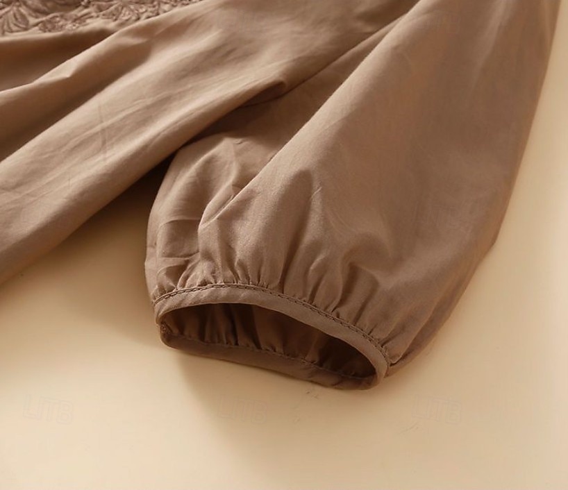 Women's Shirt Eyelet Top Boho Shirt Lace Shirt Lace Embroidered Elegant Bohemia Vacation 3/4 Length Sleeve Long Tops Casual Blue White Yellow Orange Brown Summer Spring 2026 - $24.99 –P5