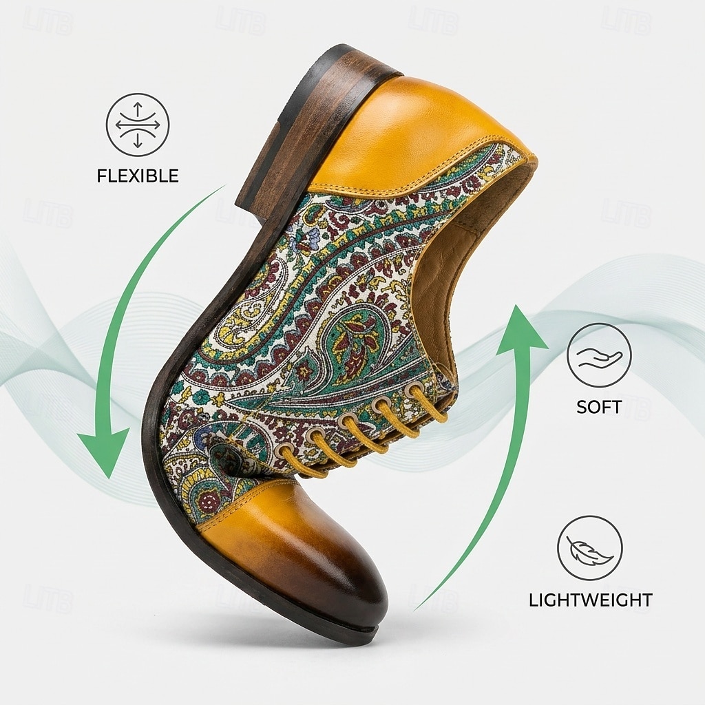 Elegant Paisley Oxford Dress Shoes – Genuine Leather Luxury Formal Footwear for Business Events, Weddings & Evening Parties 2026 - $109.99 –P4