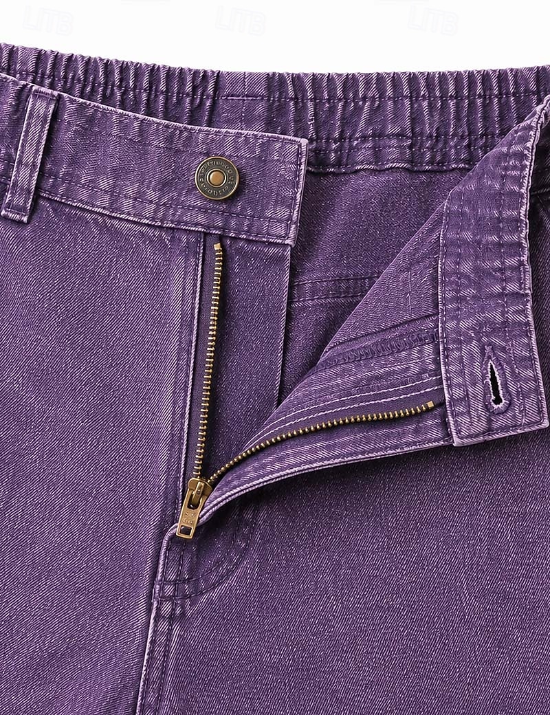 Bărbați Pantaloni Pantaloni de lucru Pantaloni casual Pantaloni din denim Pantaloni de spălat cu acid Buzunar Talie elastică Picior drept Simplu Confort Lungime totală Casual Zilnic În aer liber Mod 2026 - $39.99 –P2