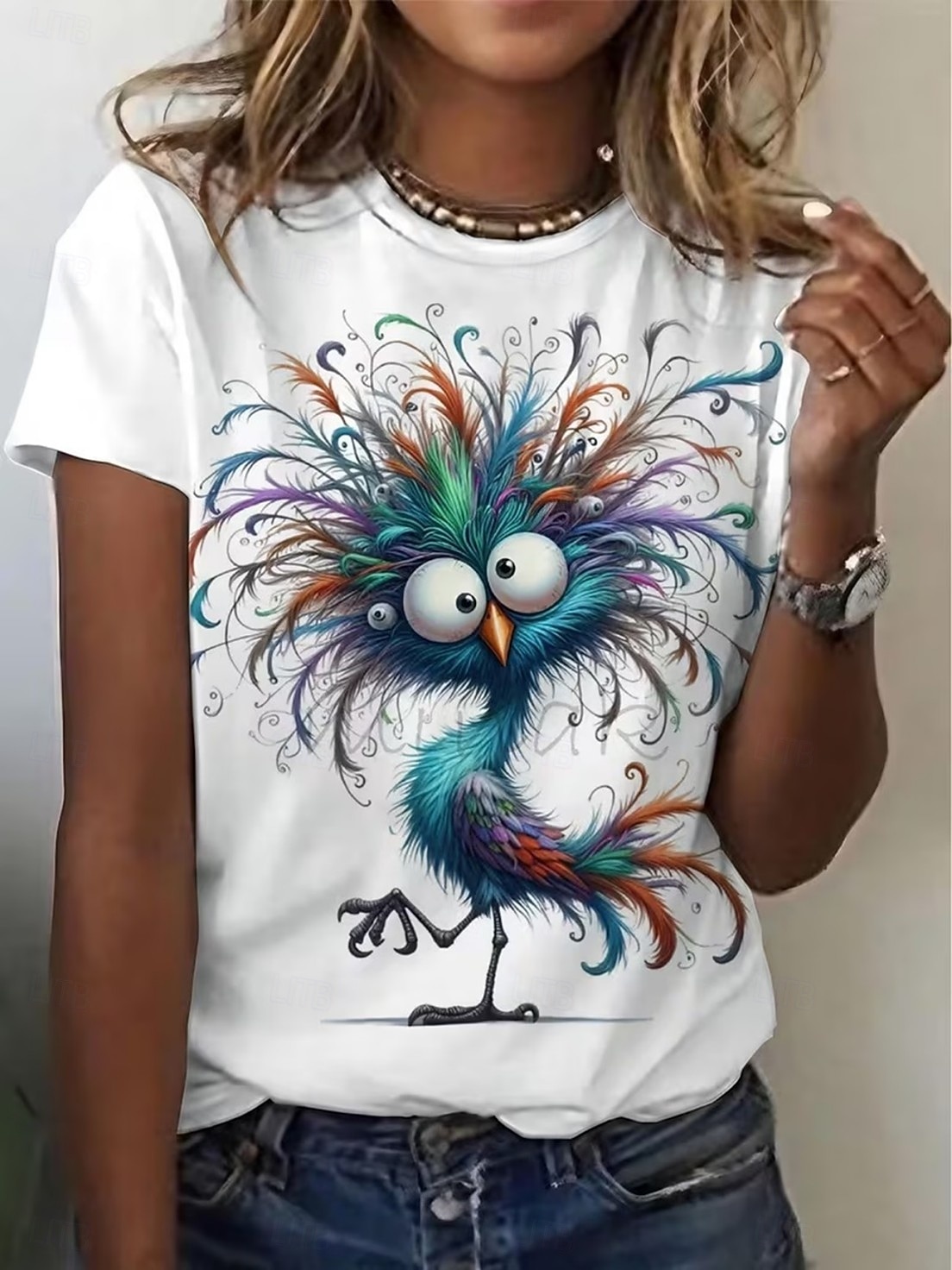 Damskie Podkoszulek Nadruk Graficzny Zwierzę Kot Zabytkowe Elegancki Klasyczny Krótki rękaw Półgolf Okrągły dekolt Zwykłe topy Codzienny Weekend Biały Khaki Biały 2 Lato Wiosna Jesień Zima 2026 - $21.99 –P2