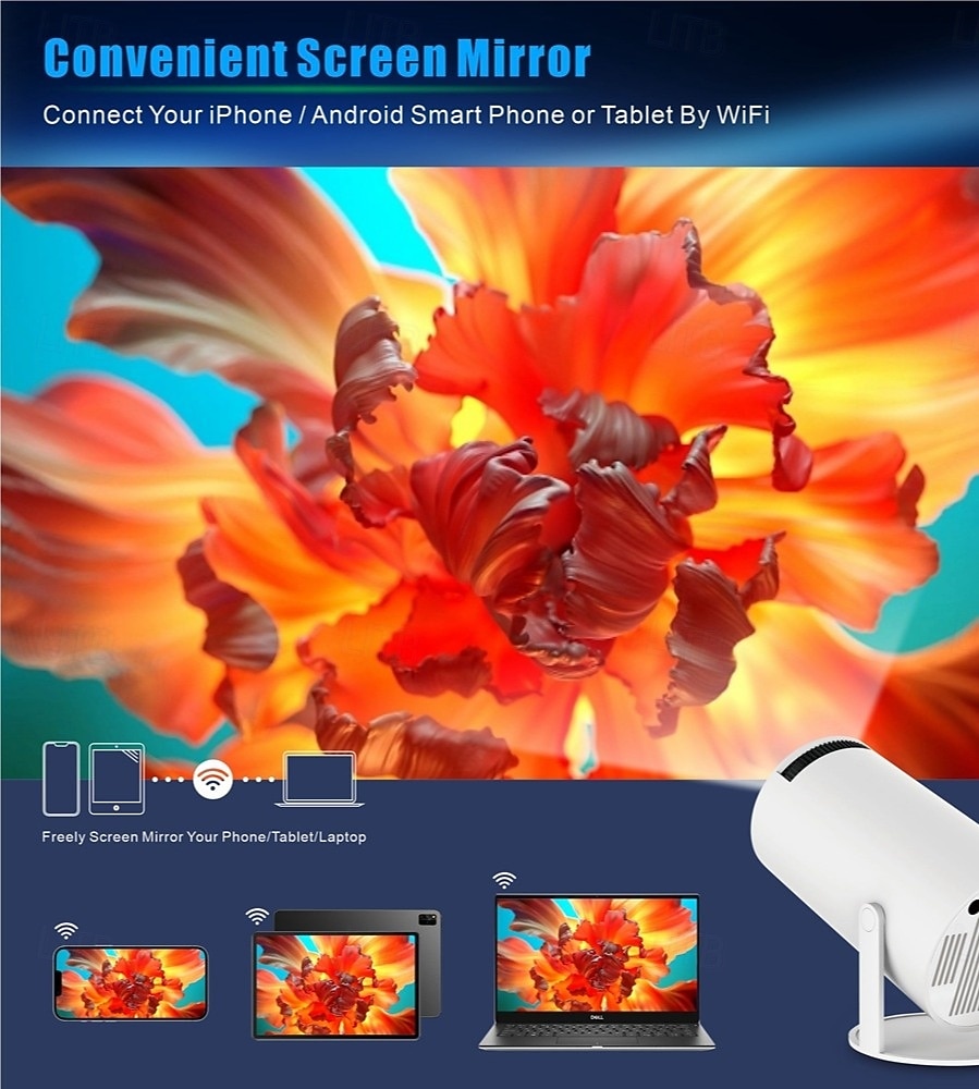 Novo HY300 PRO Projetor Inteligente Portátil Android 13.0 1280 * 720 Resolução 28 Memória WIFI LCD Vídeo 720P Home Theater Projetor 4K Bluetooth 5.4 Presente do Dia dos Namorados de 2026 por $109.99 –P2