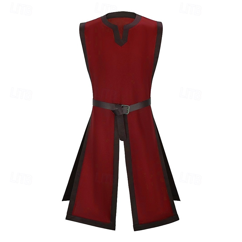 Retro Vintage Medieval Renaissance Waist Belt Tunic Sleeveless Viking Ranger V Neck Fancy Dress Men's Fantasy Halloween Carnival Renaissance Fair LARP Adults' Top Belt 2026 - $41.99 –P7