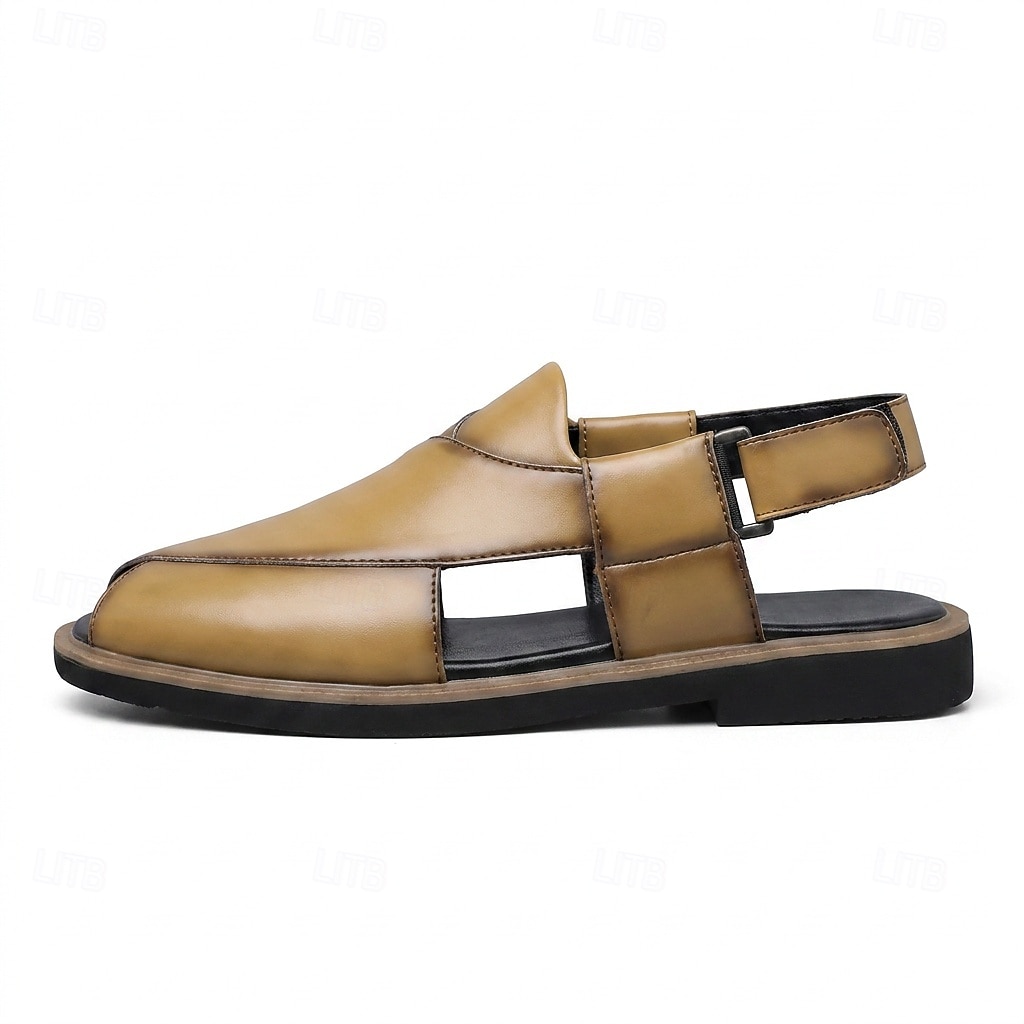 Bărbați Epocă Casual Zilnic PU piele Comfortabil Respirabil Buclă Kaki Negru Gri Vară Primăvară Toate Sezoanele 2026 - $46.99 –P9