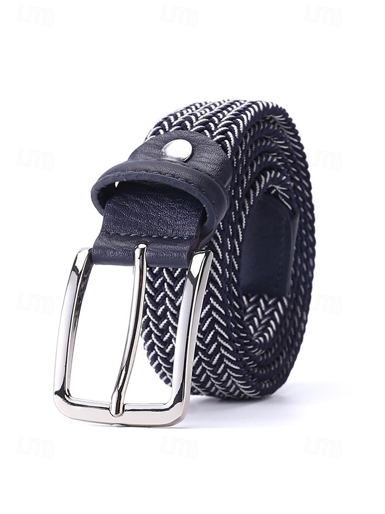 Men's Elastic Braided Stretch Belt, Woven Polyester Golf Belt, Big & Tall Casual Waist Belt with Flexible Fit, Summer Business Casual Travel Belt, Multiple Colors Extended Sizes 2026 - $19.99 –P4