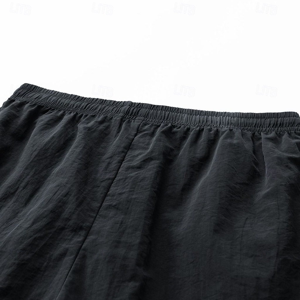 Men's Lightweight Cargo Shorts Comfort Waist Tactical Cargo Shorts Casual Shorts Drawstring Pocket Elastic Waist Plain Quick Dry Knee Length Outdoor Streetwear Daily Wear Fashion Streetwear Black 2026 - $21.99 –P9