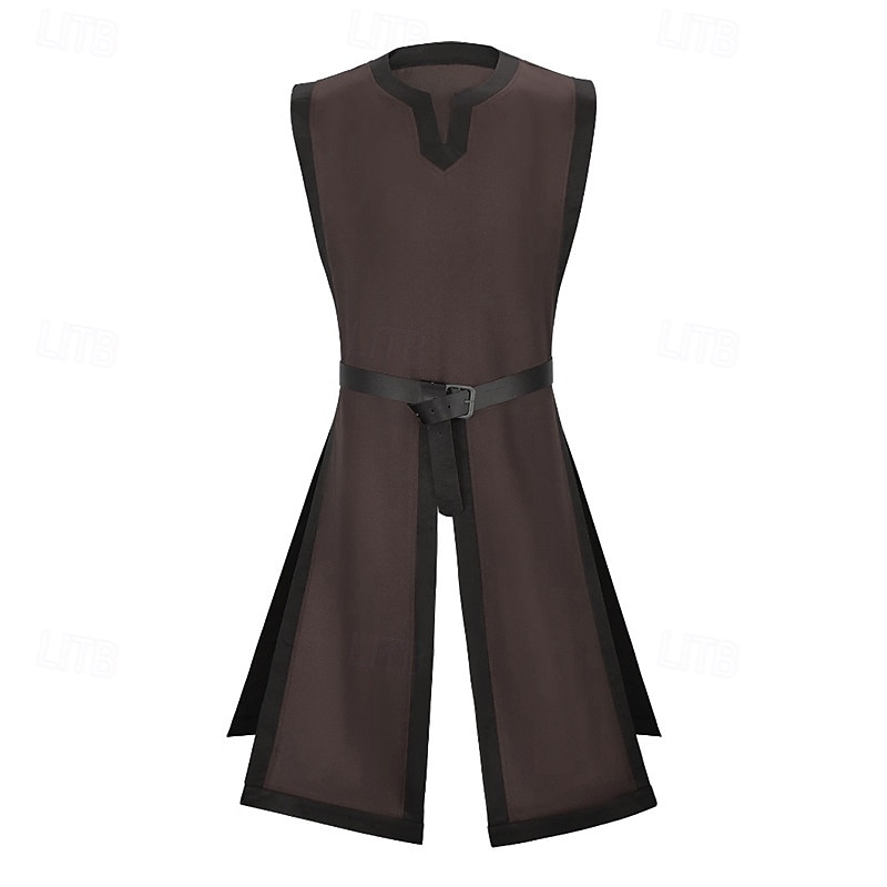 Retro Vintage Medieval Renaissance Waist Belt Tunic Sleeveless Viking Ranger V Neck Fancy Dress Men's Fantasy Halloween Carnival Renaissance Fair LARP Adults' Top Belt 2026 - $41.99 –P6