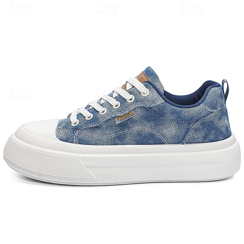 Men's Blue Denim Sneakers – Lightweight Lace-Up Casual Shoes, Breathable Comfort Footwear for Travel, Weekend Leisure and Everyday Wear 2026 - $34.99 –P5