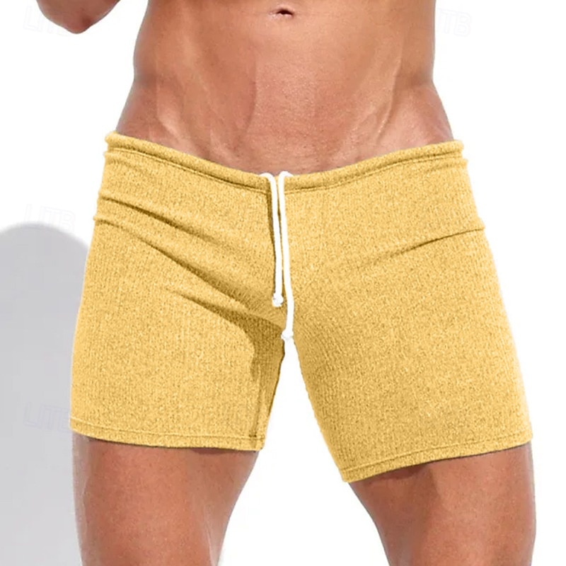 Men's Bermuda Shorts Sweat Shorts Shorts Drawstring Elastic Waist Plain Comfort Sports Short Daily Gym Yoga Athleisure Khaki White Micro-elastic 2026 - $18.99 –P11