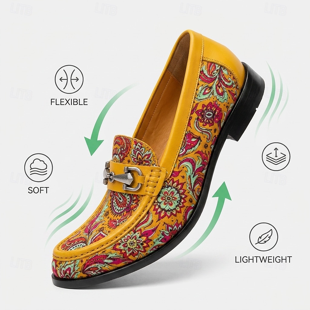 Mocassini da uomo di lusso con motivo paisley e morsetto – scarpe eleganti slip-on in vera pelle per lavoro, matrimoni, feste e per gentiluomini attenti alla moda. del 2026 a $109.99 –P3