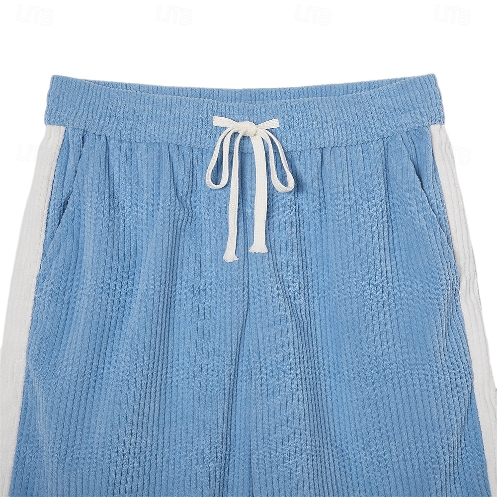Men's Shorts Casual Shorts Corduroy Shorts Textured Shorts Patchwork Color Block Plain Solid Comfort Breathable Knee Length Casual Outdoor Beach Vacation Fashion Black Green Inelastic 2026 - $15.49 –P8