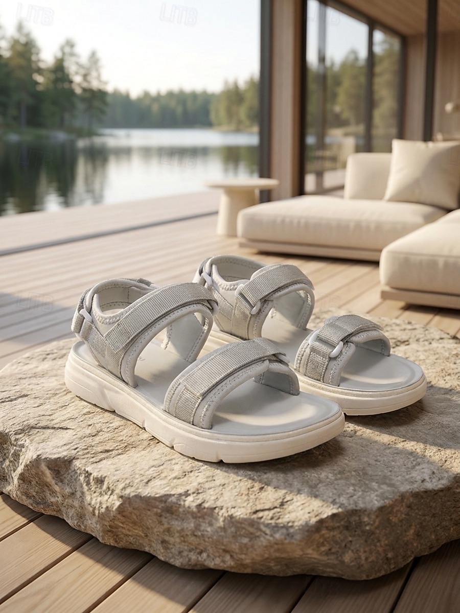 sandali sportivi piatti grigi da donna – sandali da passeggio leggeri e regolabili con triplo cinturino, scarpe comode per esterni, da viaggio &abbigliamento quotidiano del 2026 a $26.99 –P1