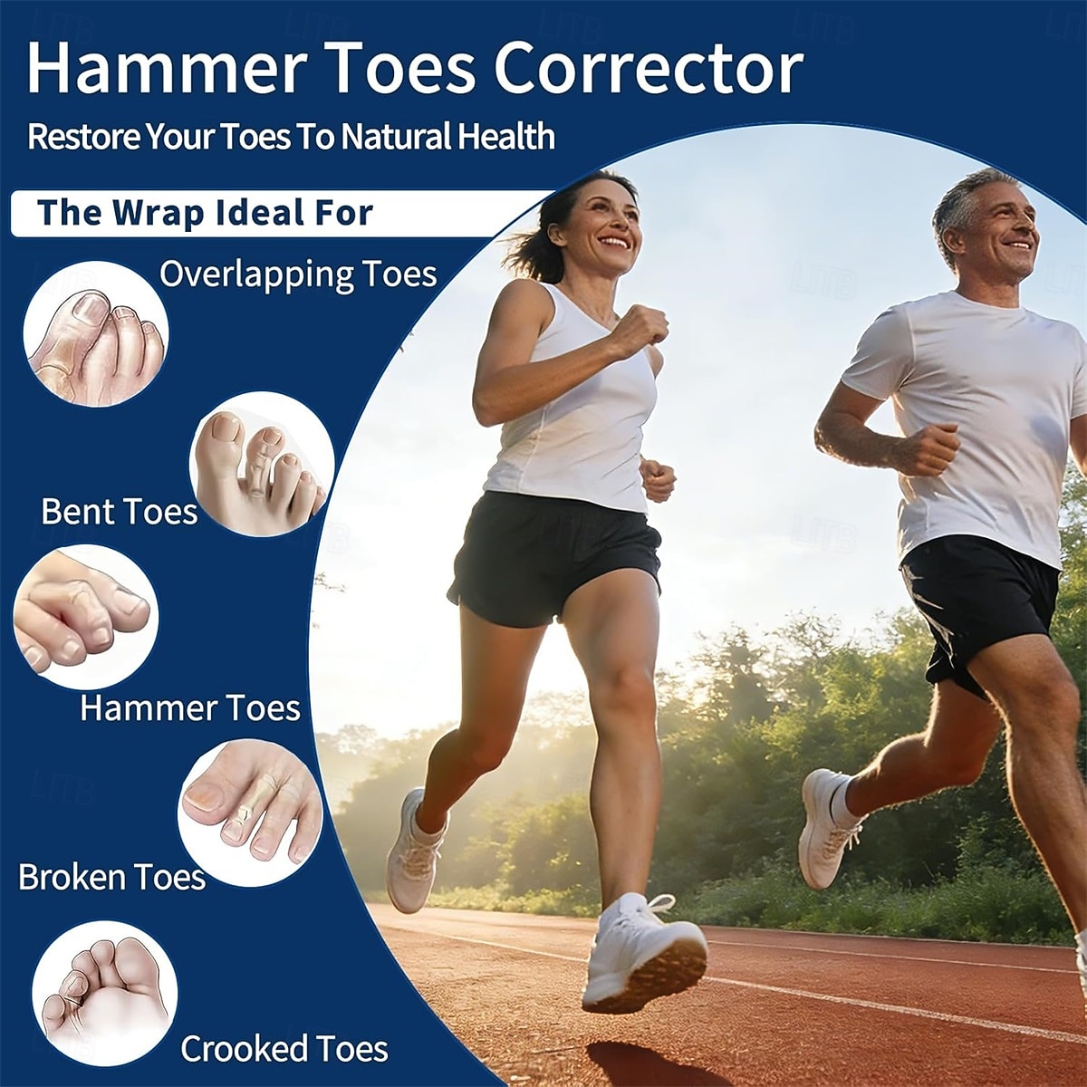 2PCS Toe Straightener, Hammer Toe Corrector for Women & Men, Toe Splint for Broken Toe, Adjustable Toe Wraps with Removable Aluminum, Toe Spacers Support Crooked Toes, Overlapping Toes, Curled Toes 2026 - $8.49 –P5