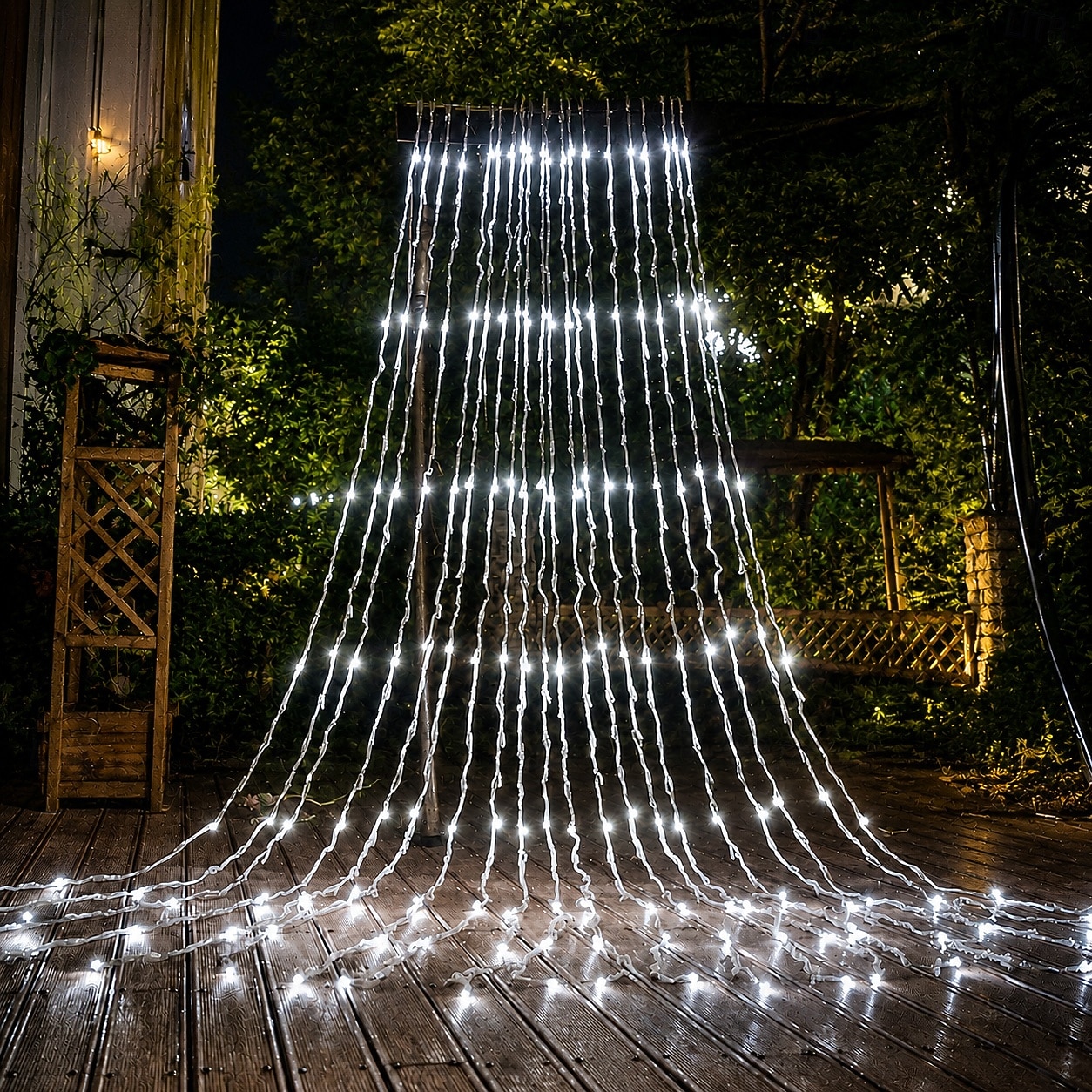 3M Lichterketten 320 LEDs 1 Stück Warmweiß Weiß Blau Kreative Lichterketten Festtagslichter Fenster- / Vorhang- / Eiszapfenlichter Halloween Innenbereich Wasserdicht 110-240 V 2026 - $58.99 –P11
