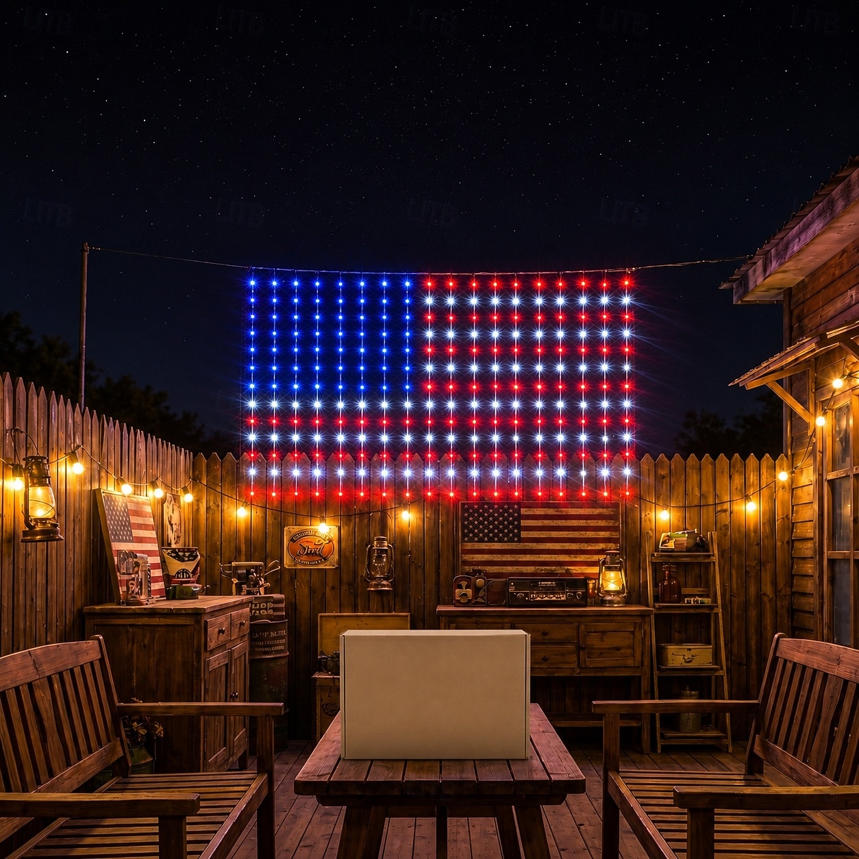 Lichterkette mit amerikanischer Flagge zum 250. Jahrestag der USA, 1,8 m lang, 128 LEDs in Rot, Weiß und Blau, USB-Anschluss, patriotische Fensterbeleuchtung für den 4. Juli, Unabhängigkeitstag, 2026 - $23.99 –P1