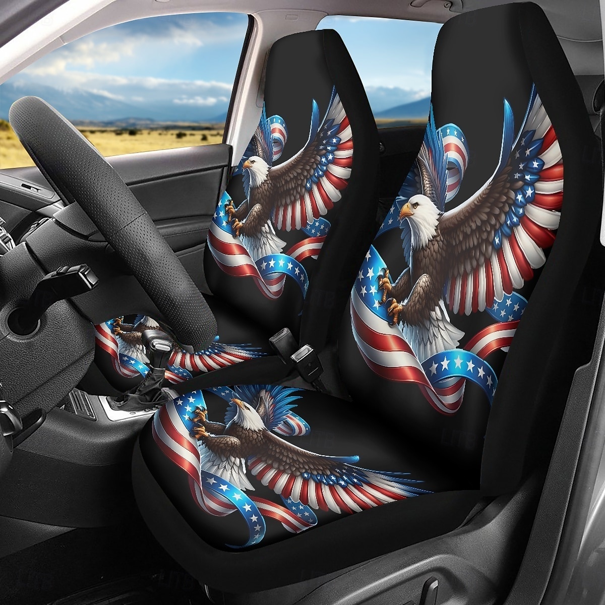 American Flag Bald Eagle Car Seat Covers Set of 2, Patriotic USA Flag Front Bucket Seat Protectors Universal Fit for SUV Truck Sedan Van, Durable Breathable Car Interior Decor Accessories 2026 - $25.99 –P5