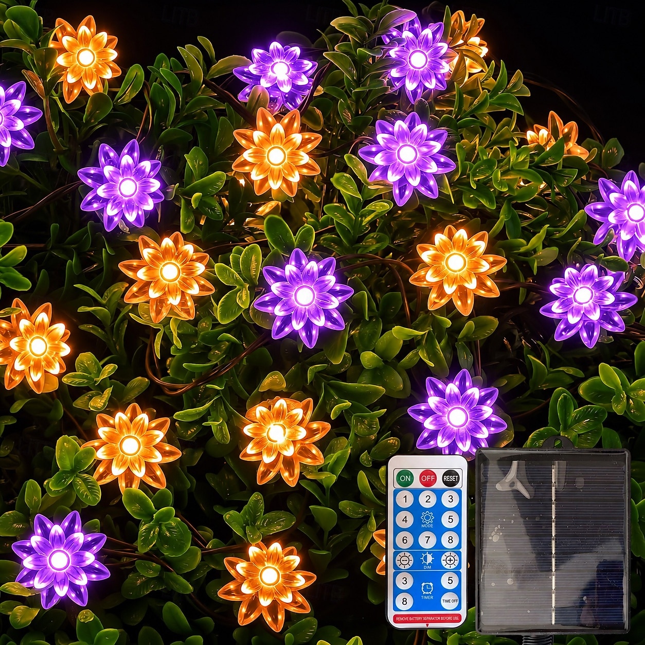 12m Lichterketten 100 LEDs Solarmodul Warmweiß Kaltweiß Rot Kreative Lichterketten Festtagslichter Halloween Innenbereich Kreativ USB-betrieben Solarbetrieben 2026 - $32.99 –P9