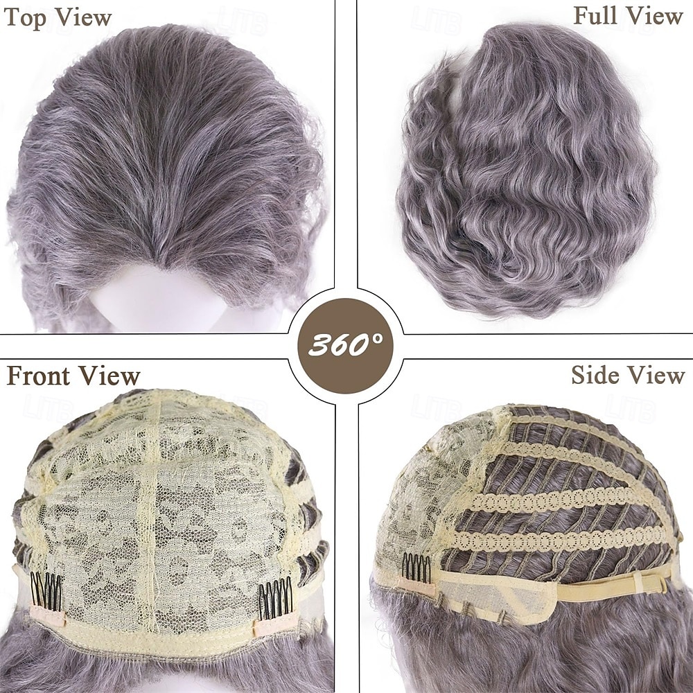 26 Inch Long Wavy Grey Wigs for Women Free Part Hairline Fluffy Hairstyle Victorian Ghost Costume Halloween Party Wig Gothic Horror Witch Cosplay 2026 - $29.99 –P5