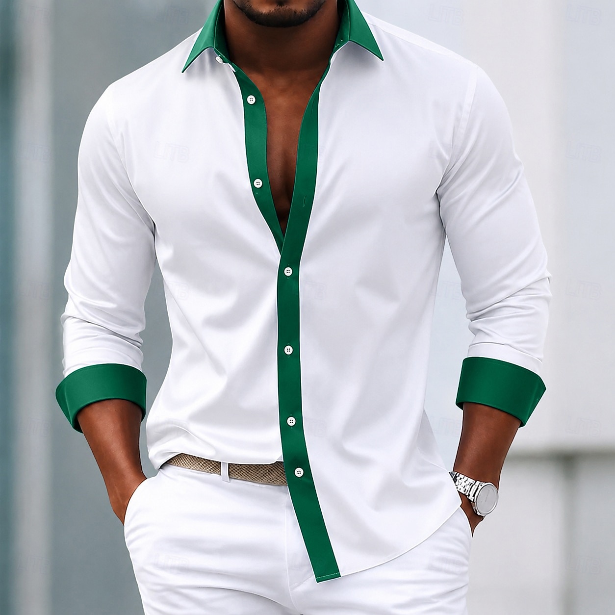 Per uomo Camicia Camicia elegante Camicia con Bottoni Blocco di colori Quotidiano Affari Blu Blu chiaro Arancione Marrone Manica Lunga Collo ripiegato Primavera Tutte le stagioni Abbigliamento del 2026 a $24.99 –P4