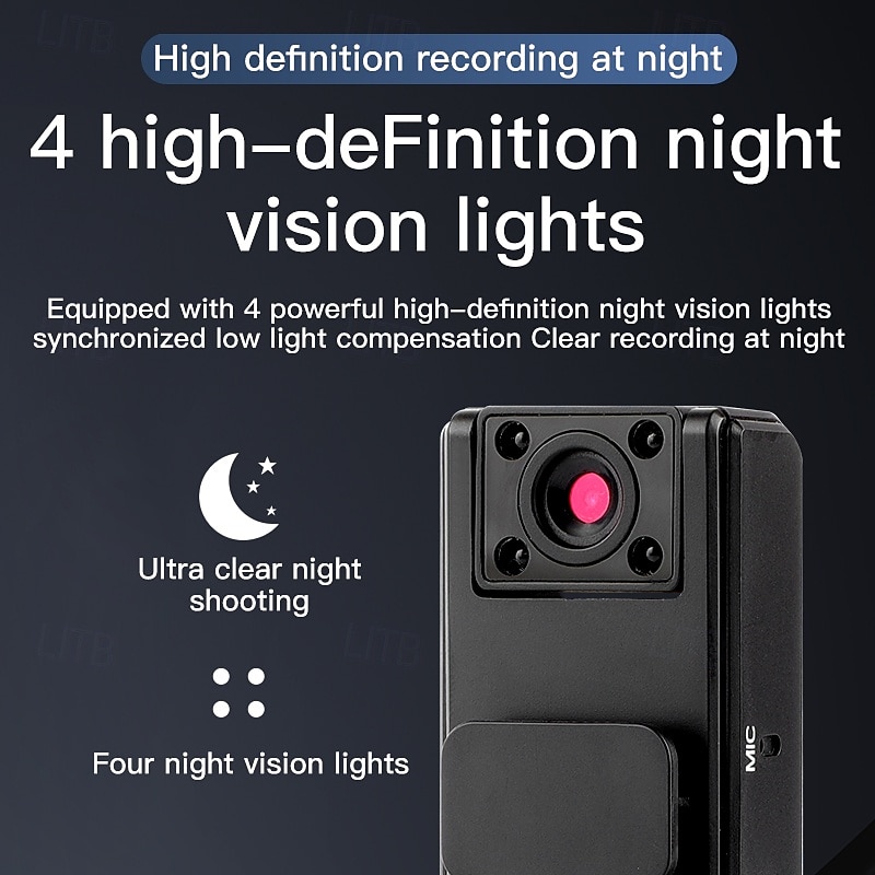 1080p HD-bodycamera met infrarood nachtzicht, mini draagbare clip-on beveiligingscamera voor thuis, kantoor en buiten, draagbare videorecorder met sportstabilisatie en activering met één druk op de 2026 - $28.99 –P18
