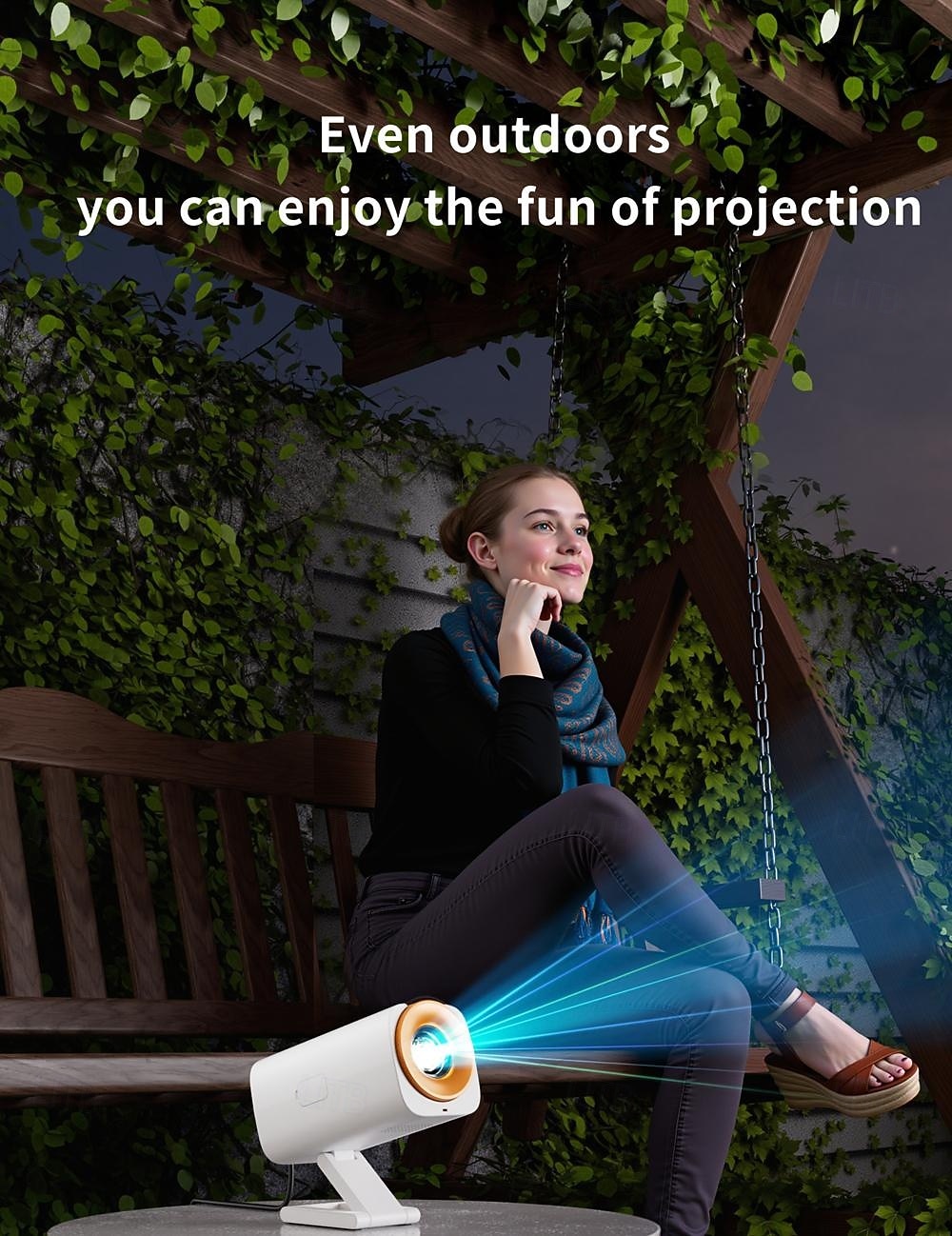 Portable Projector, Stylish Design HD Movie Projector with Foldable Stand, Mini Home Theater Projector Support 1080P, Video Projector for iPhone/Android/Laptop/TV Stick, Indoor Outdoor Use 2026 - $119.99 –P7