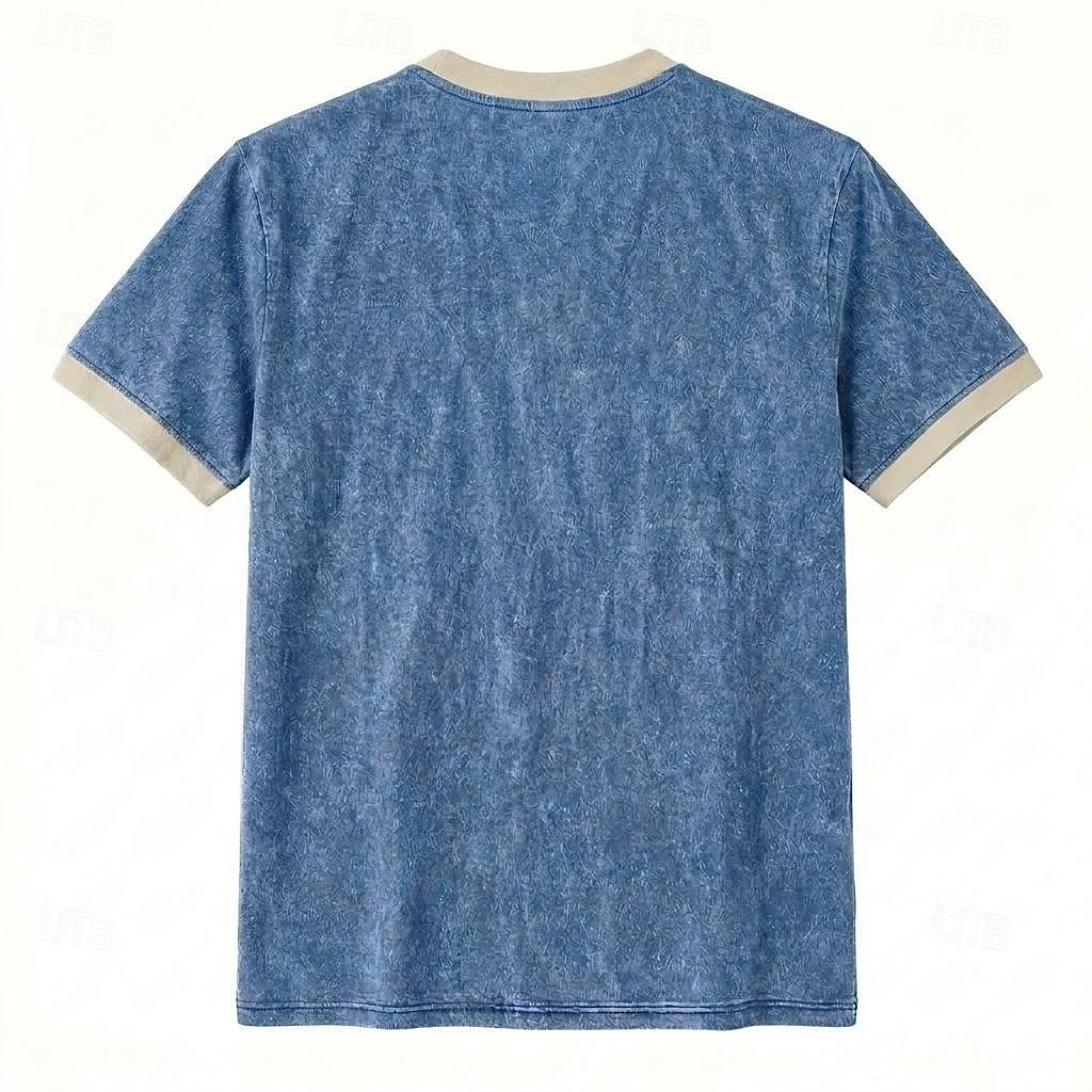 Herr Henleytröja Tvätta skjorta i 100 % bomull T-shirt T-shirt Kortärmad Enfärgat Retro / vintage Ledigt Vintagestil Färgblock Tvättad Henley Ledigt Vår & sommar Sommar Vår Blå Svart Marinblå Henley 2026 - $30.99 –P4