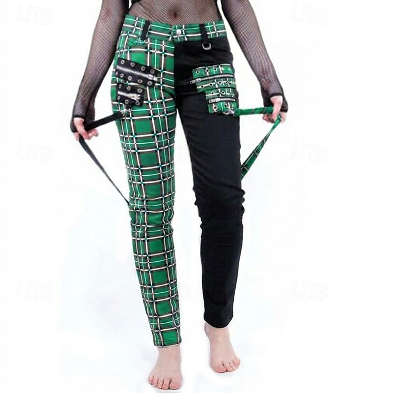 Góticas Punk e gótico Steampunk Comprimento Longo Calças Baile de Máscara Normal Drogador da praga Tamanhos Grandes Xadrez Quadrados Fantasia Mulheres Dia Das Bruxas Carnaval Baile de Máscaras dia de 2026 por $39.99 –P4