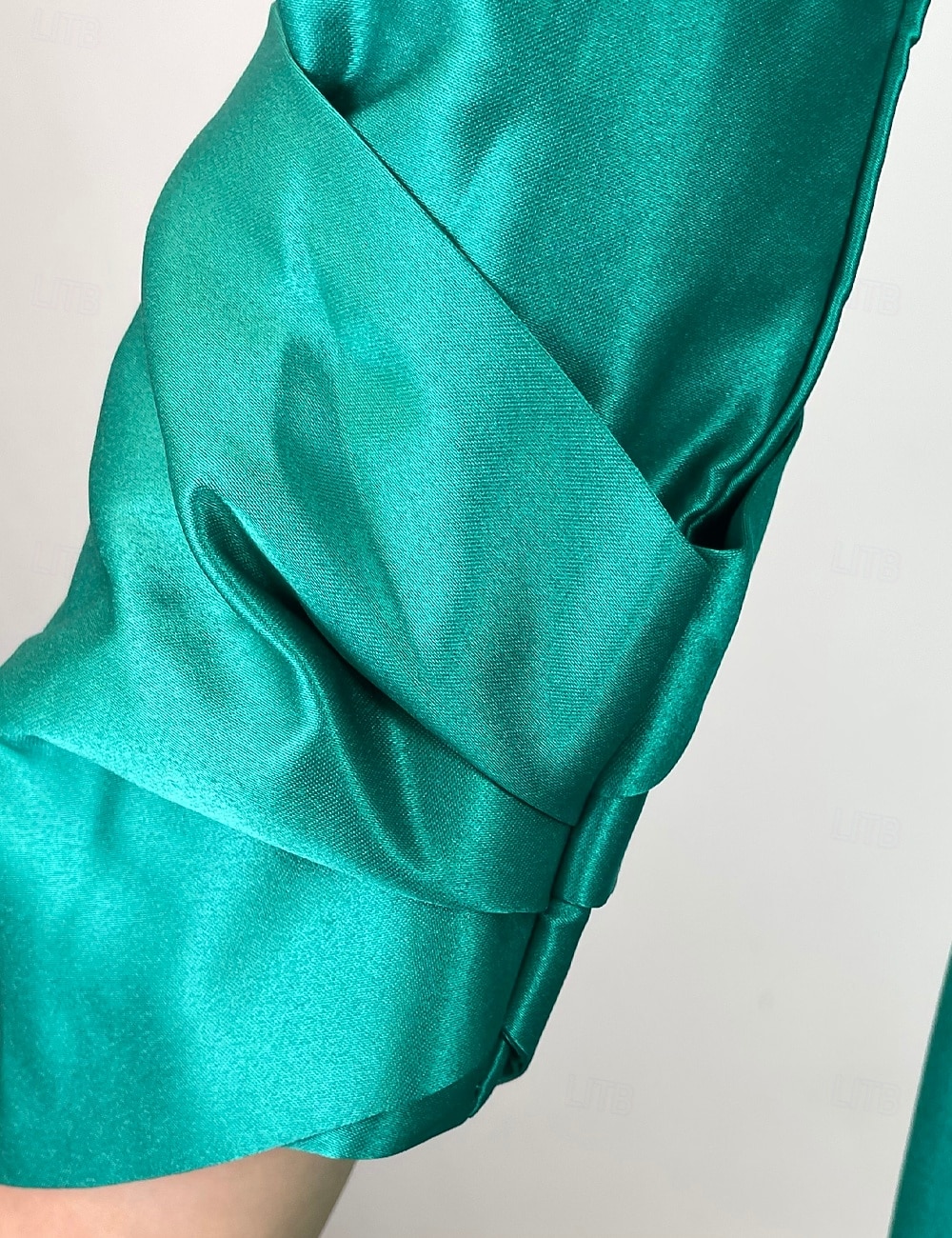 Sheath Column Knee Length Cocktail Dresses Party Dresses Elegant Minimalist 3/4 Length Sleeve V Neck Formal Wedding Guest Satin with Sash / Ribbon Pure Color 2026 - $126.99 –P10