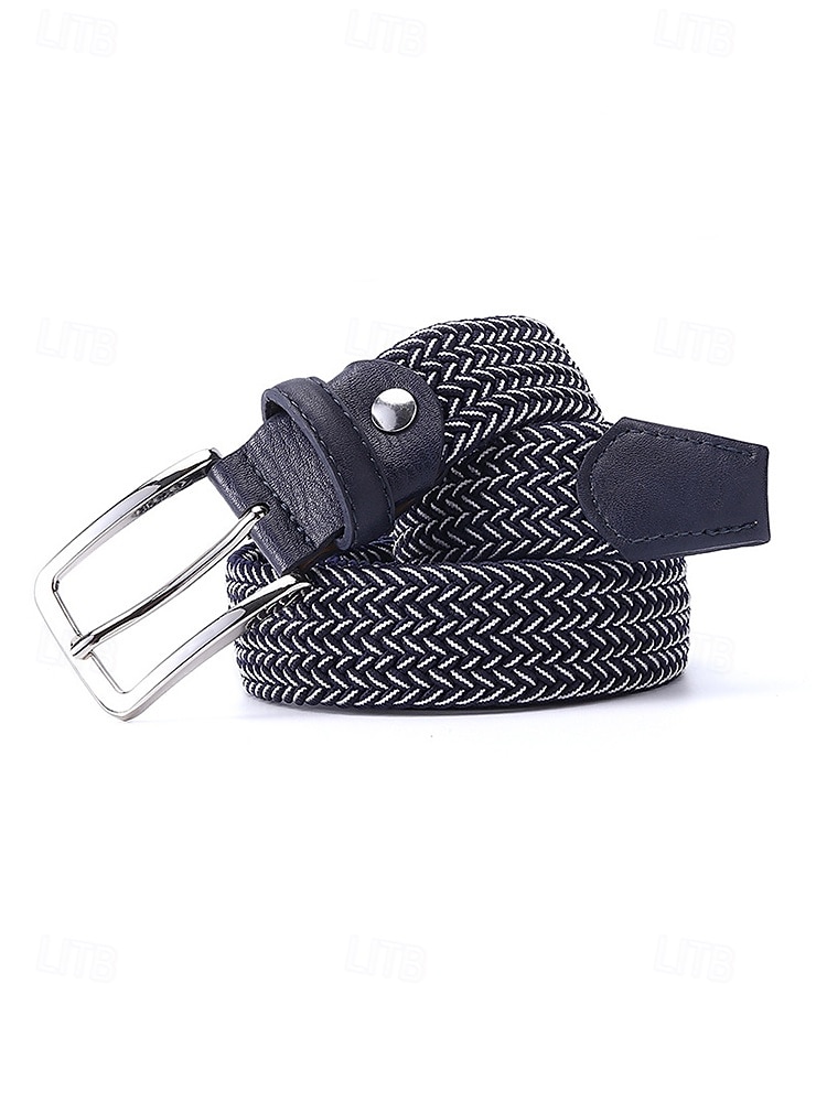 Men's Elastic Braided Stretch Belt, Woven Polyester Golf Belt, Big & Tall Casual Waist Belt with Flexible Fit, Summer Business Casual Travel Belt, Multiple Colors Extended Sizes 2026 - $19.99 –P6