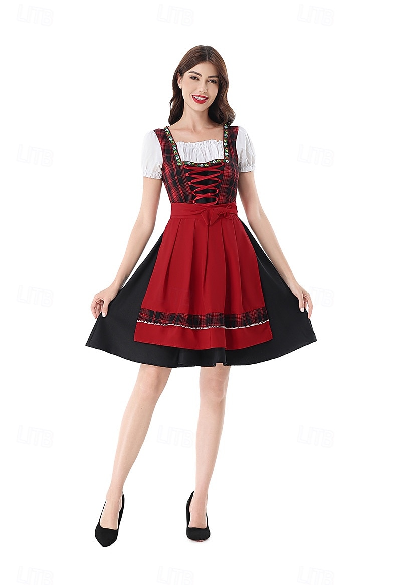 Oktoberfest Dirndl Dress Carnival Costume Mini Length Sexy Square Neck German Alpine Heritage Wiesn Women's Carnival Beer Festival Traditional Style Cloth 2026 - $66.99 –P11