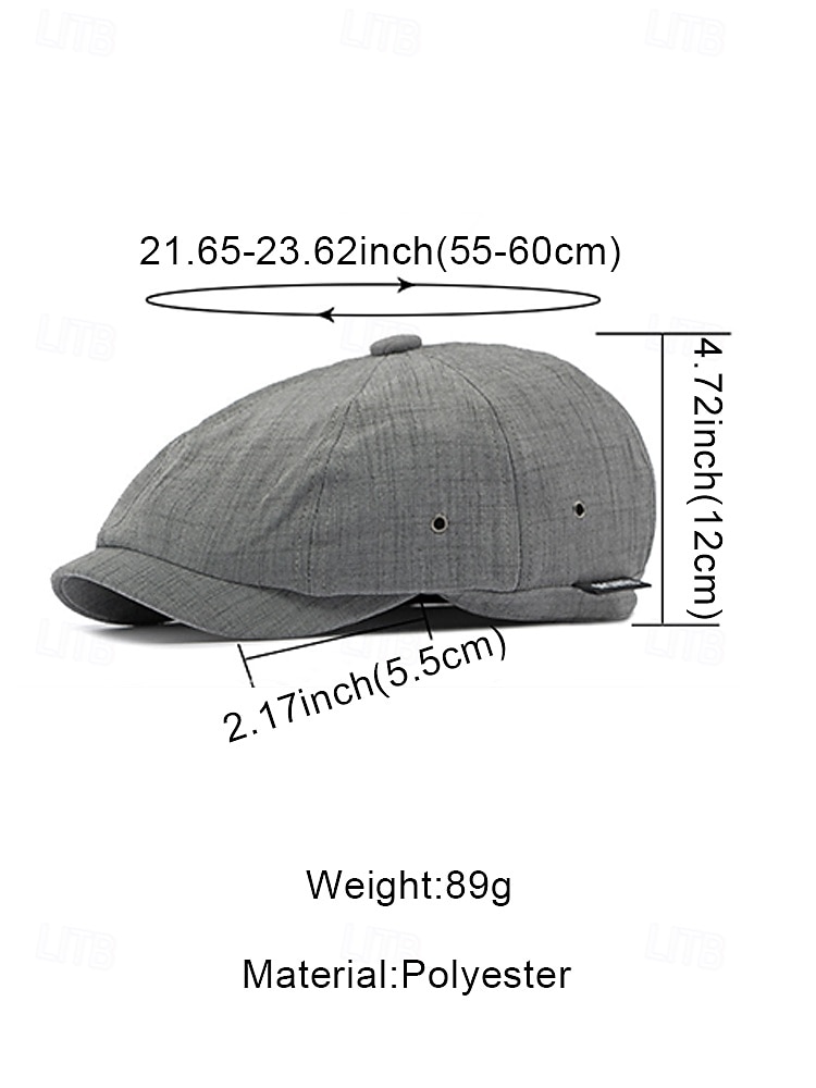 Men's Lightweight Summer Ivy Cap, Breathable Poly Cotton Newsboy Hat with Elastic Adjustable Fit, Classic Driving Flat Cap for Golf, Travel, Casual Outdoor Wear, Multiple Colors 2026 - $14.99 –P12