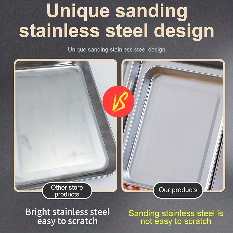 Stainless Steel Baking Sheet Pan with Rack, Heavy Duty Roasting Tray for Oven, Grill & Broiler, Dishwasher Safe Bakeware for Cookies, Bacon, Chicken, Turkey & Vegetables 2026 - $15.99 –P11