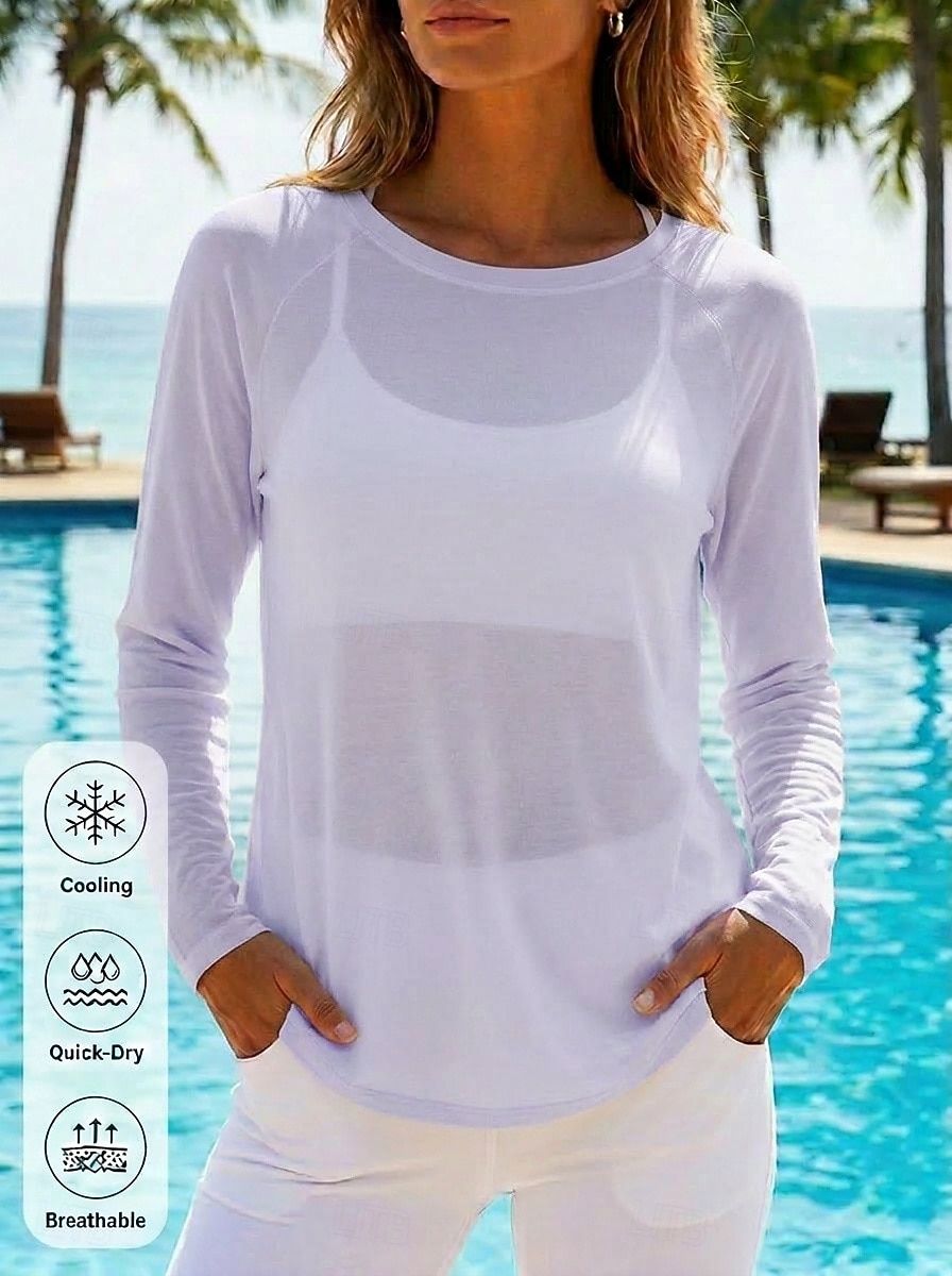 T-shirt da donna a maniche lunghe ad asciugatura rapida, traspirante e rinfrescante. del 2026 a $21.99 –P4