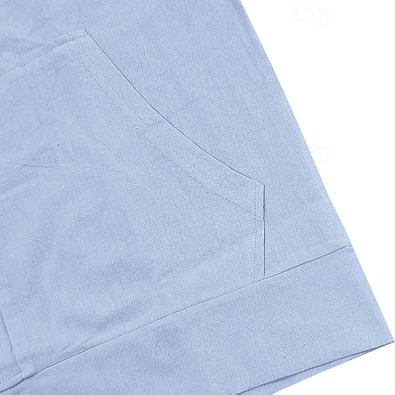 Da uomo Camicia Camicia di lino Camicia Estiva Abbigliamento da spiaggia Camicia con Bottoni Semplice Casuale Quotidiano Nero Bianco Giallo Blu marino Manica Lunga Con Cappuccio Primavera & Estate del 2026 a $26.99 –P6