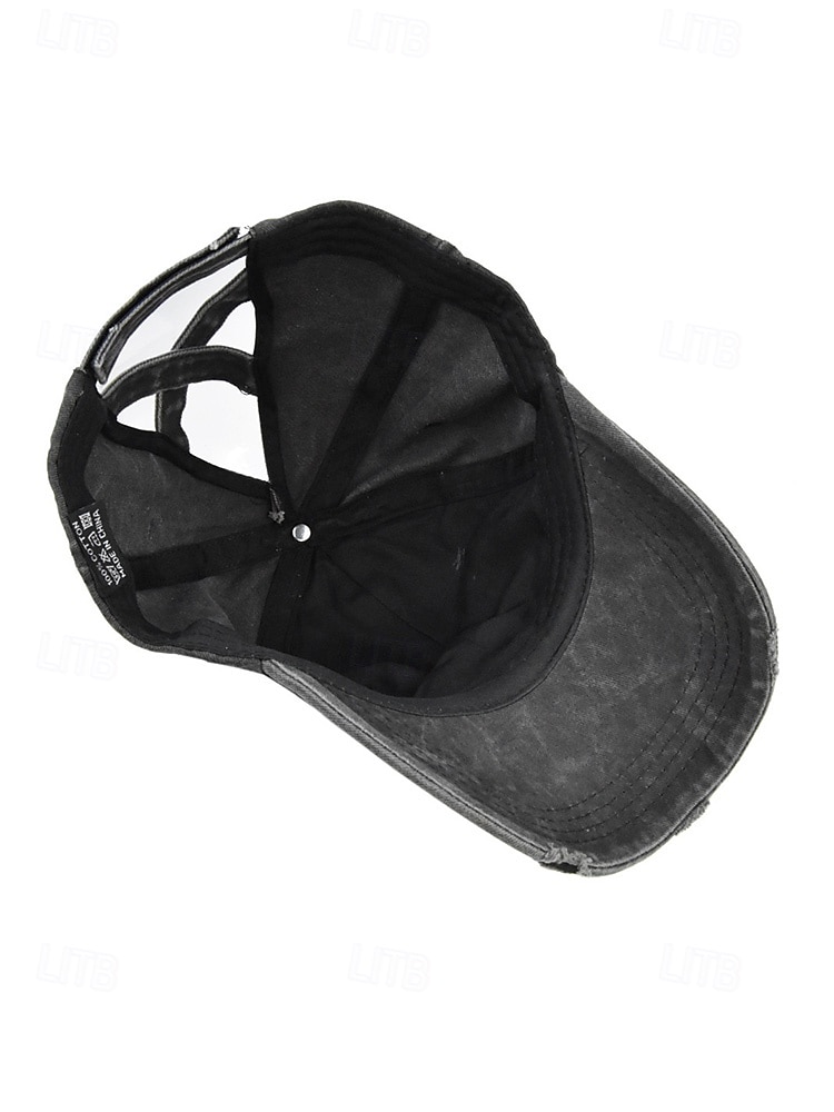 Cappellino da baseball da donna in cotone lavato con coda di cavallo, cappello regolabile multicolore per chignon disordinato, cappellino estivo casual per viaggi, attività all'aperto, uso quotidiano del 2026 a $11.99 –P11