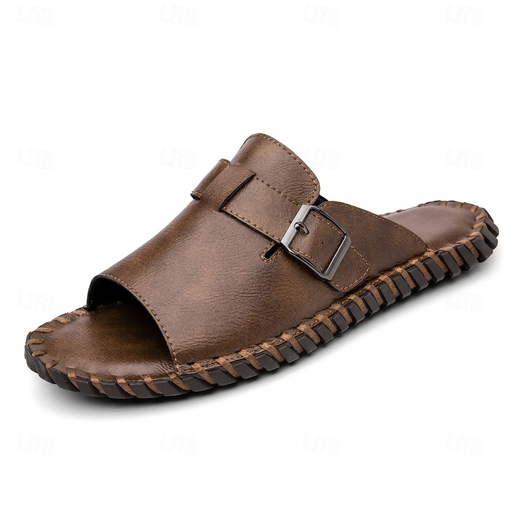 Men's Brown Fisherman Slide Sandals – Breathable Open-Toe Comfort Sandals, Lightweight Summer Footwear for Beach Vacations, Cruises, Travel and Everyday Leisure 2026 - $42.99 –P9
