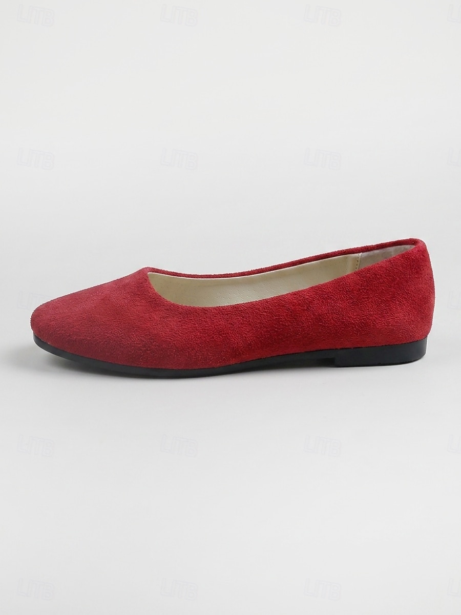 Women's Red Classic Ballet Flats – Soft Faux Suede Slip-On Shoes with Cushioned Insole, Lightweight Flexible Sole and All-Day Comfort for Office, Work, Travel and Casual Wear 2026 - $18.99 –P5