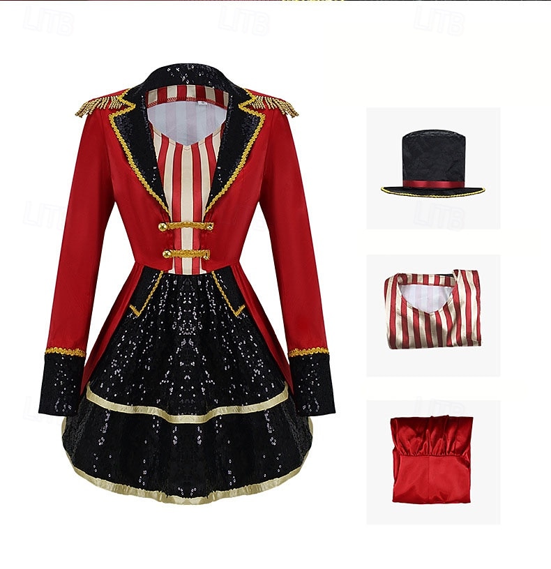 Costume de Carnaval Robe Costume élégant Veste de cirque Cirque Monsieur Loyal Cosplay Adulte Femmes Halloween Soirée Performance Se déguiser de 2026 ? $69.99 –P3