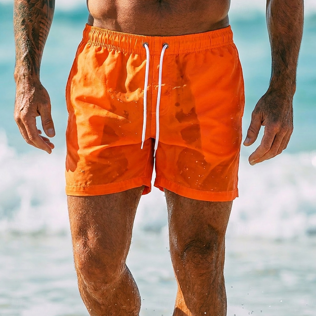 Men's Swim Trunks Swim Shorts Board Shorts Drawstring with Mesh lining Plain Solid Colored Quick Dry Above Knee Casual Beach Holiday Hawaiian Casual / Sporty Blue Khaki Stretchy 2026 - $14.49 –P12