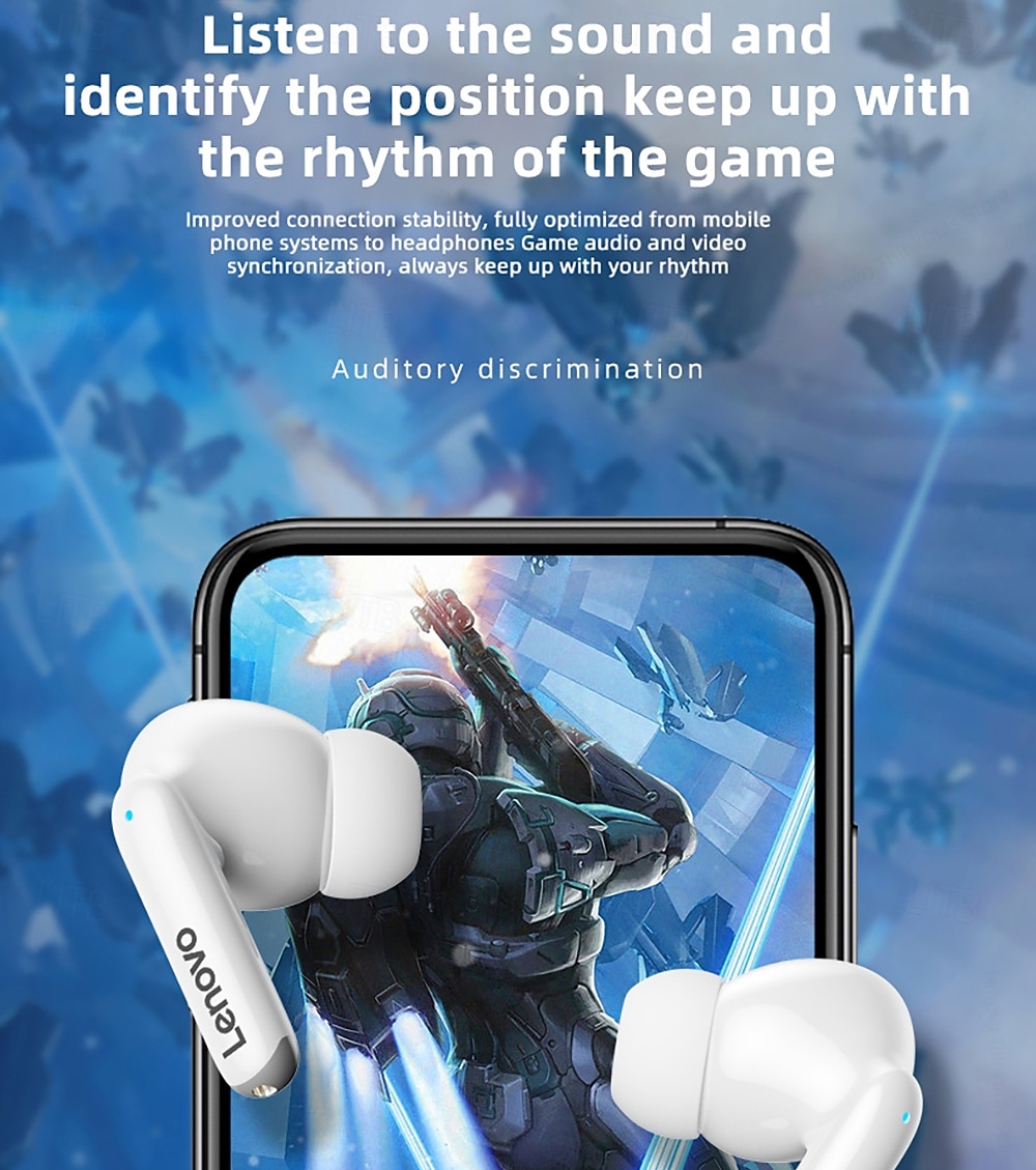 Lenovo thinkplus Wireless Earbuds, Bluetooth 5.3 Headphones with Noise Cancelling, HiFi Stereo TWS In-Ear Earphones with Mic, Charging Case, Sport Earbuds for iPhone and Android, Grey & Black 2026 - $35.99 –P31