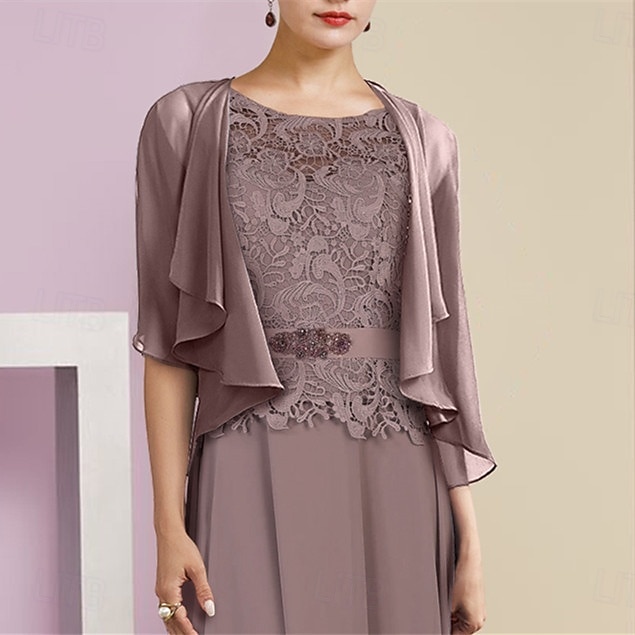 scialli per ospiti di nozze avvolgere le donne impacchi per la madre puro elegante chiffon a mezza manica impacchi da sposa con balze per la festa primaverile&amp; estate del 2026 a $45.99 –P4